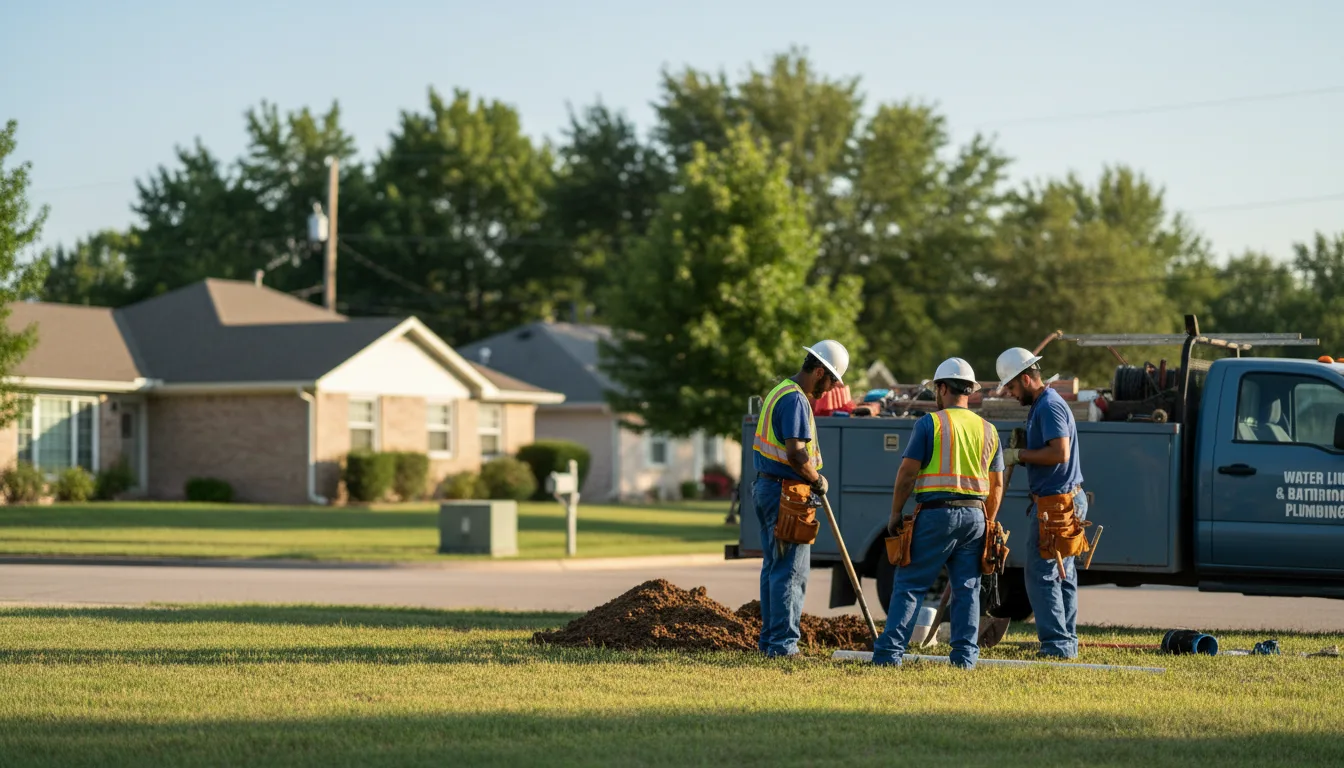 Residential water line and bathroom plumbing service in Depauw, IN
